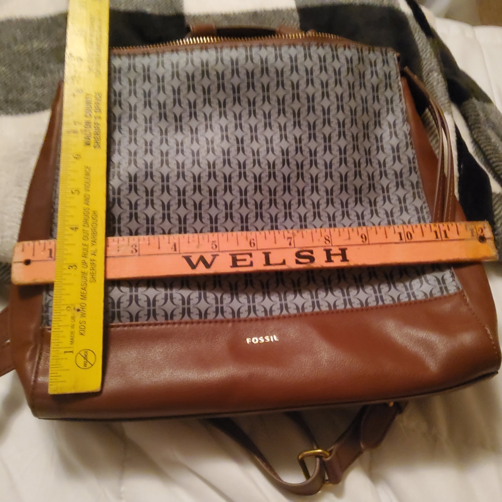 Fossil Womens Brown and Blue Backpack